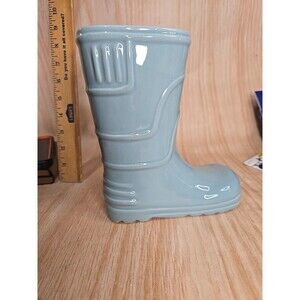 BLUE CERAMIC BOOT PLANTER 8"x4"x6.5"